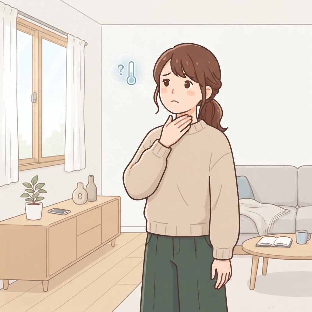 乾燥が気になり加湿器を悩む女性