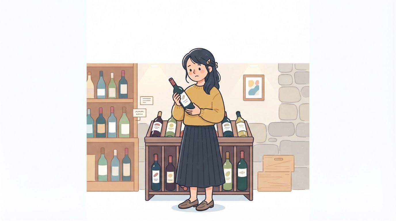 ワインセラーを買うか悩む女性