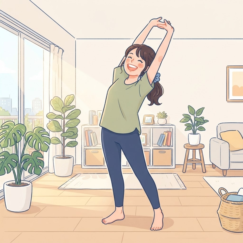 こりがほぐれてすっきりした笑顔の女性