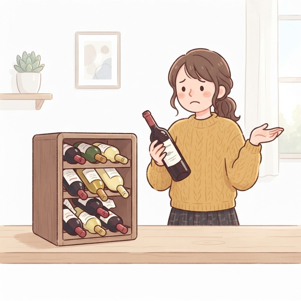 ワインセラーの収納本数が足りず困る女性