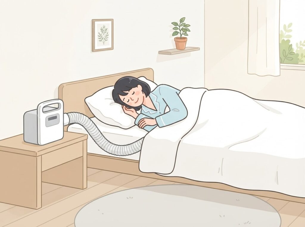 清潔な寝具でぐっすり眠る女性